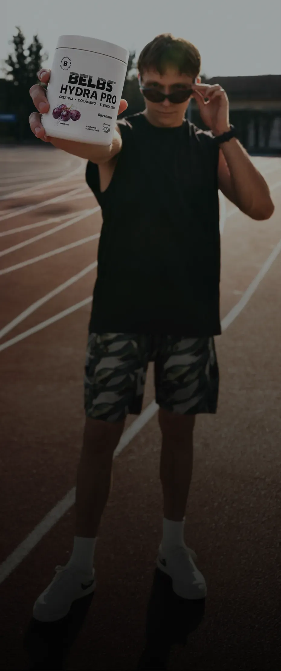 Atleta com o pote BELBS Hydra Pro na pista